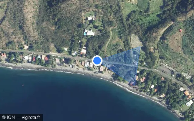 Vue satellite de l'emplacement du radar tourelle à Saint-Pierre sur Route de Sainte Philomène / D 10