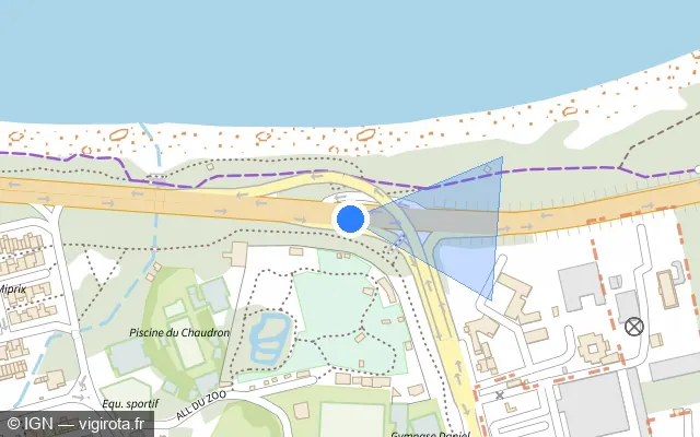 Vue plan de l'emplacement du radar tourelle à Sainte-Marie sur N 2