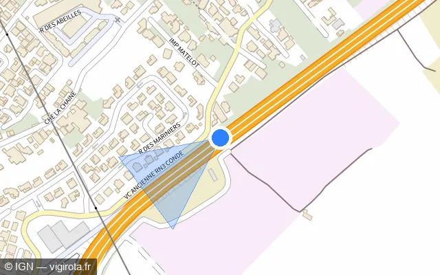 Vue plan de l'emplacement du radar tourelle à Saint-Pierre sur N 3