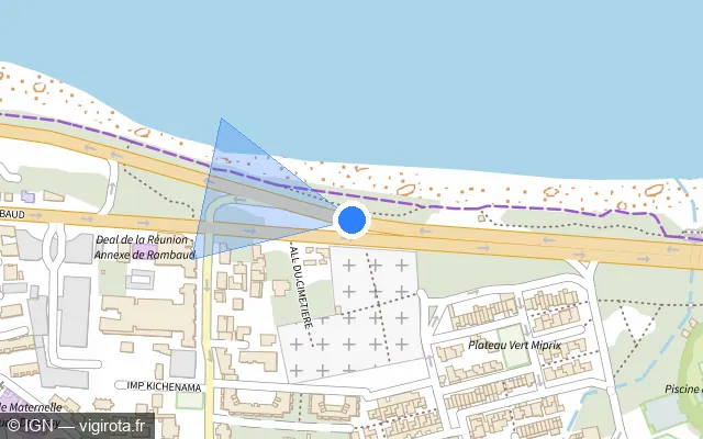 Vue plan de l'emplacement du radar tourelle à Saint-Denis sur Boulevard Lancastel / N 2