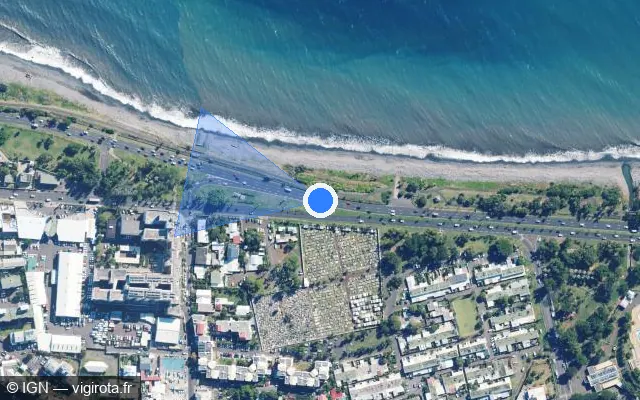 Vue satellite de l'emplacement du radar tourelle à Saint-Denis sur Boulevard Lancastel / N 2