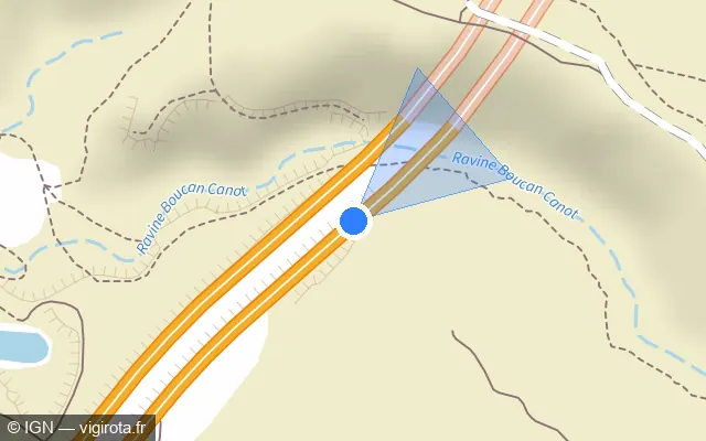 Vue plan de l'emplacement du radar tourelle à Saint-Paul sur N 1 / Route des Tamarins