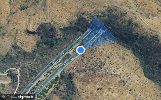 Vue satellite de l'emplacement du radar tourelle à Saint-Paul sur N 1 / Route des Tamarins