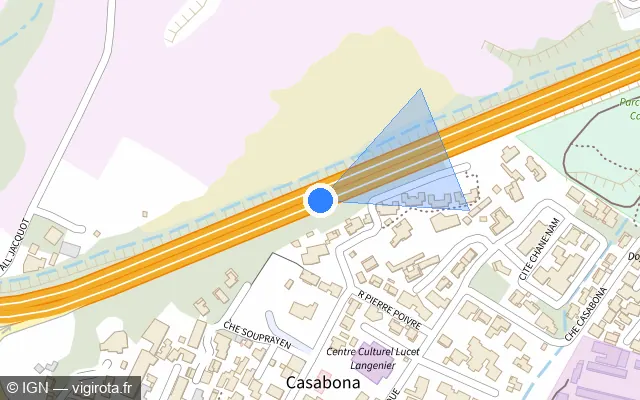 Vue plan de l'emplacement du radar tourelle à Saint-Pierre sur N 3