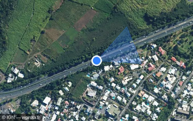 Vue satellite de l'emplacement du radar tourelle à Saint-Pierre sur N 3
