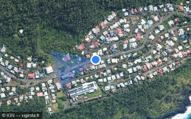 Vue satellite de l'emplacement du radar tourelle à Saint-Philippe sur Route Nationale 2 Baril / N 2