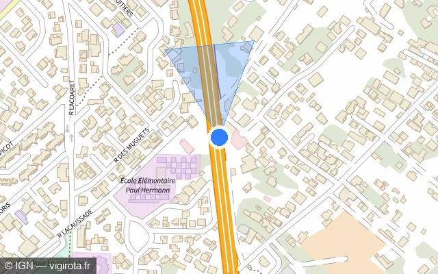 Vue plan de l'emplacement du radar tourelle à Saint-André sur N 2
