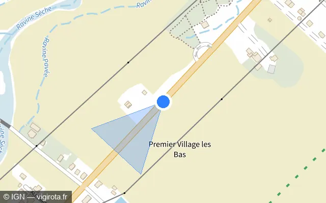 Vue plan de l'emplacement du radar tourelle à La Plaine-des-Palmistes sur Rue de la République / N 3