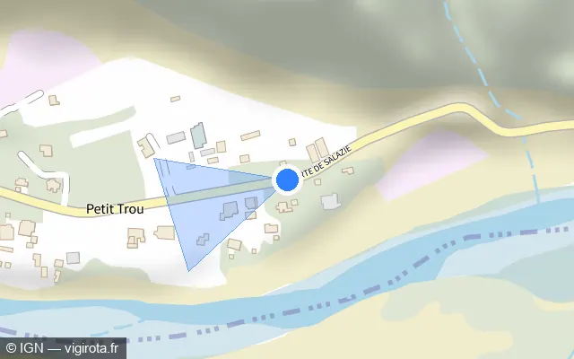 Vue plan de l'emplacement du radar tourelle à Bras-Panon sur Route de Salazie / D 48
