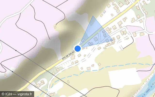 Vue plan de l'emplacement du radar tourelle à Saint-André sur Route de Salazie / D 48
