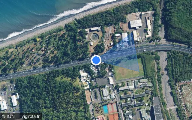 Vue satellite de l'emplacement du radar tourelle à Sainte-Marie sur N 2