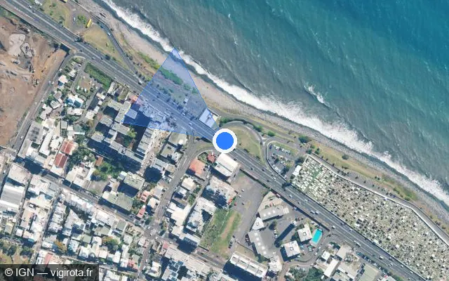 Vue satellite de l'emplacement du radar tourelle à Saint-Denis sur Boulevard Lancastel / N 2