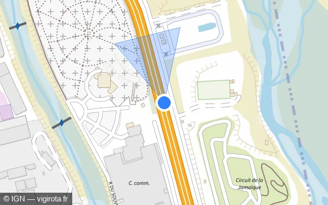 Vue plan de l'emplacement du radar tourelle à Sainte-Marie sur N 2