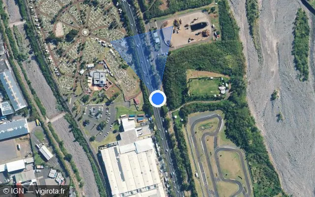 Vue satellite de l'emplacement du radar tourelle à Sainte-Marie sur N 2