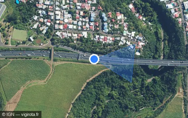 Vue satellite de l'emplacement du radar tourelle à Sainte-Marie sur N 2