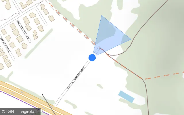 Vue plan de l'emplacement du radar tourelle à Thionville sur Chemin des Manoeuvres