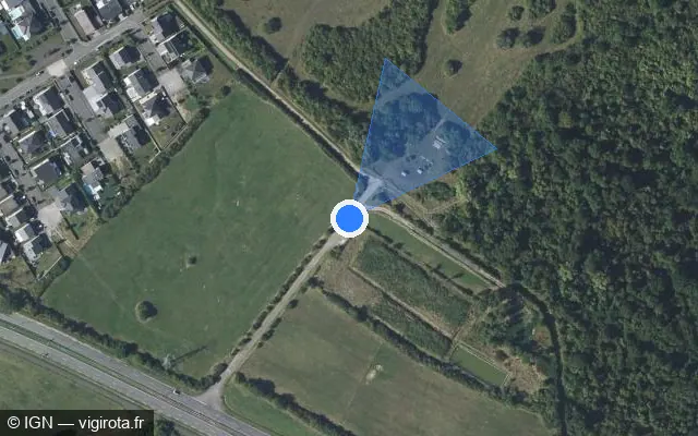 Vue satellite de l'emplacement du radar tourelle à Thionville sur Chemin des Manoeuvres
