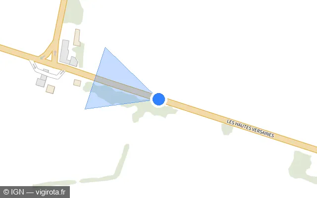 Vue plan de l'emplacement du radar tourelle à Vouziers sur D 946