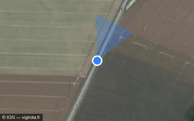 Vue satellite de l'emplacement du radar tourelle à Saint-Ouen-de-Pontcheuil sur D 840