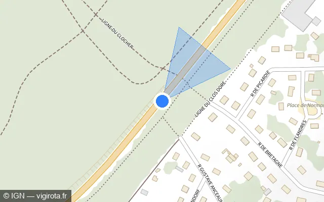 Vue plan de l'emplacement du radar tourelle à Conches-en-Ouche sur D 840