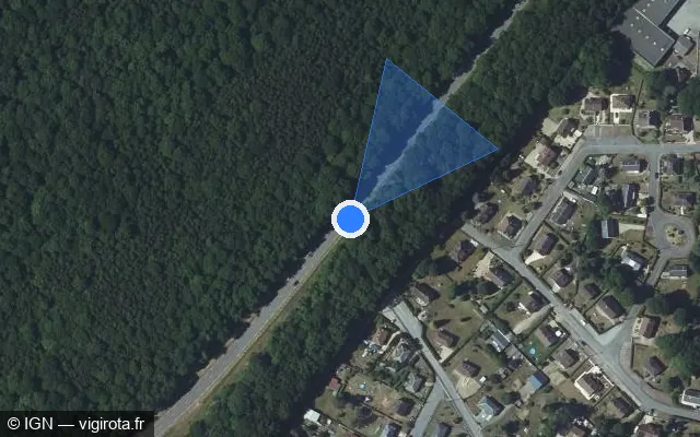 Vue satellite de l'emplacement du radar tourelle à Conches-en-Ouche sur D 840
