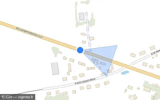 Vue plan de l'emplacement du radar tourelle à Sainte-Colombe-la-Commanderie sur Route Départementale 613 / D 613