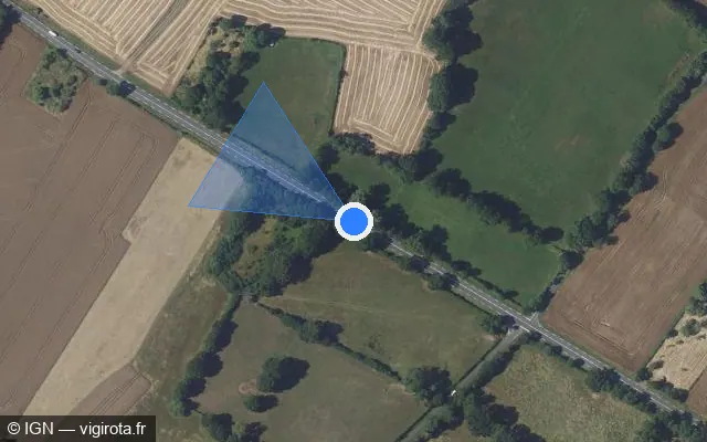 Vue satellite de l'emplacement du radar tourelle à La Châtre sur D 943