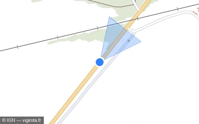 Vue plan de l'emplacement du radar tourelle à Monnaie sur D 910