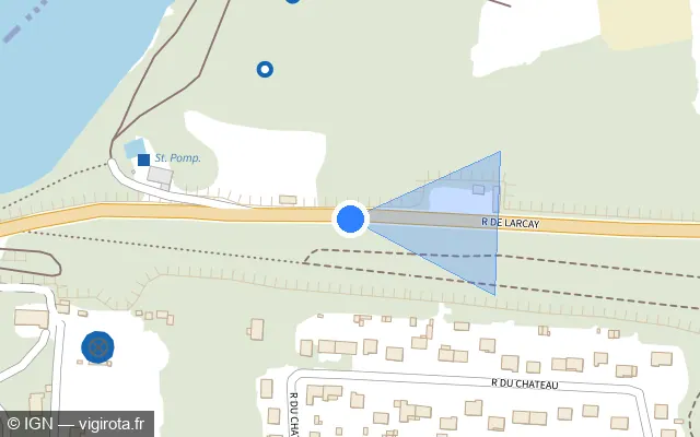 Vue plan de l'emplacement du radar tourelle à Saint-Avertin sur Rue de Larçay