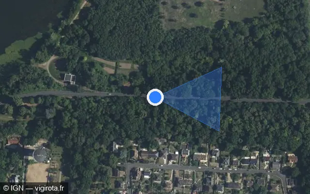 Vue satellite de l'emplacement du radar tourelle à Saint-Avertin sur Rue de Larçay