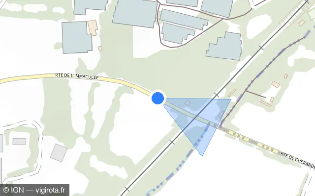 Vue plan de l'emplacement du radar tourelle à Pornichet sur Route de l'Immaculée
