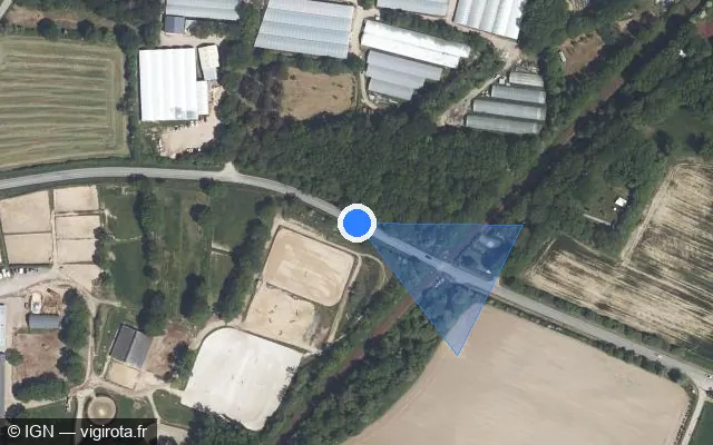 Vue satellite de l'emplacement du radar tourelle à Pornichet sur Route de l'Immaculée