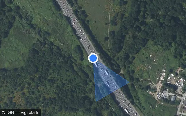 Vue satellite de l'emplacement du radar tourelle à Saint-Herblain sur N 844 / E 03 / Périphérique Extérieur