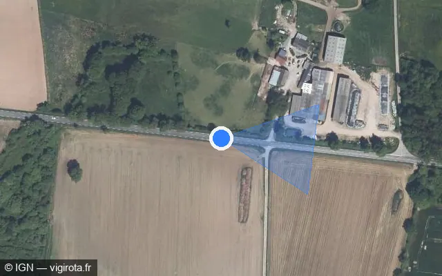 Vue satellite de l'emplacement du radar tourelle à Avessac sur D 775