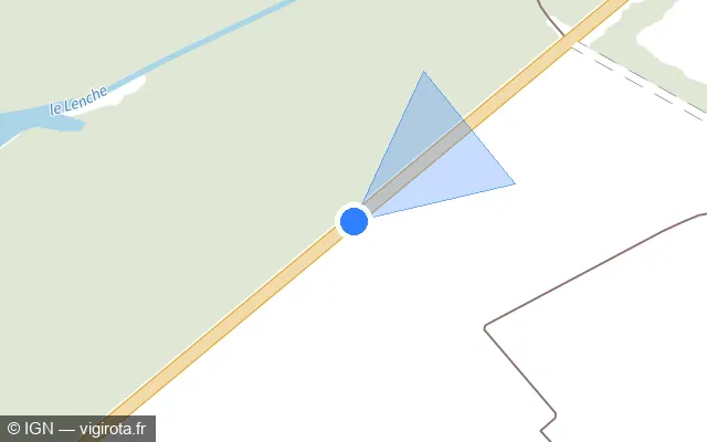 Vue plan de l'emplacement du radar tourelle à Saint-Martin-d'Abbat sur D 2060