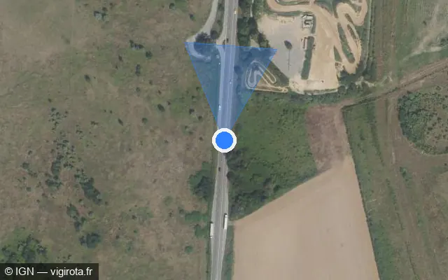 Vue satellite de l'emplacement du radar tourelle à Marly-la-Ville sur D 317