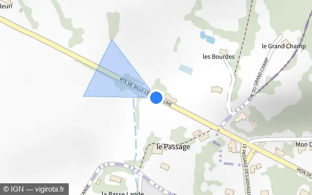 Vue plan de l'emplacement du radar tourelle à Voutré sur D 32