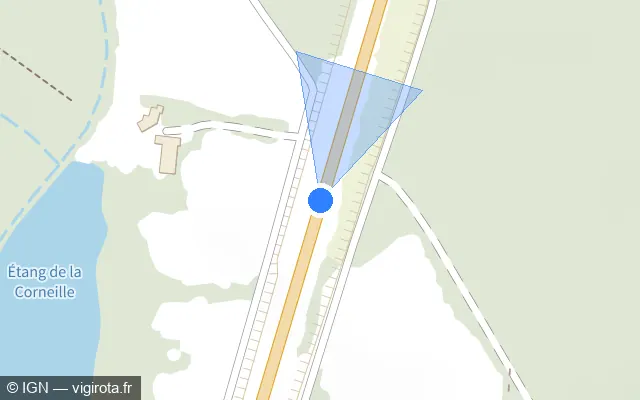 Vue plan de l'emplacement du radar tourelle à Saint-Sauveur sur N 57 / E 23