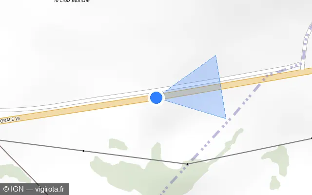 Vue plan de l'emplacement du radar tourelle à Frotey-lès-Vesoul sur N 19 / E 54