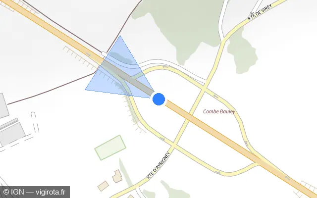 Vue plan de l'emplacement du radar tourelle à Cult sur D 67