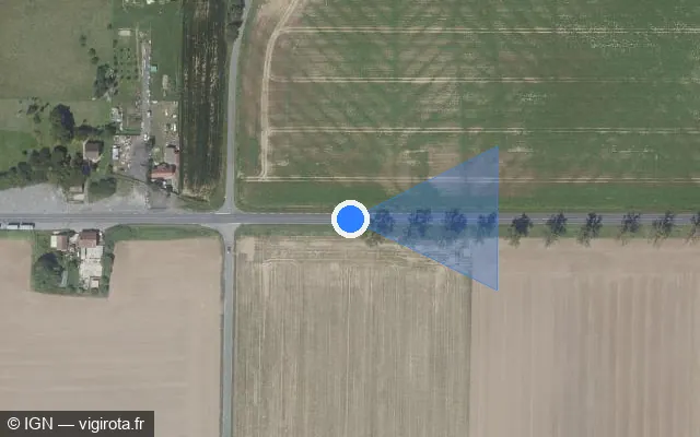 Vue satellite de l'emplacement du radar tourelle à Frétoy sur D 1004