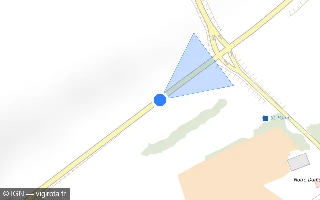 Vue plan de l'emplacement du radar tourelle à Saint-Gratien sur D 919