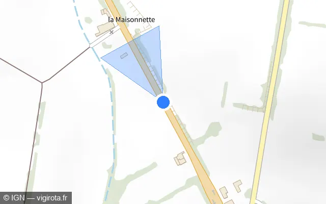 Vue plan de l'emplacement du radar tourelle à Saint-Vincent-Sterlanges sur D 137