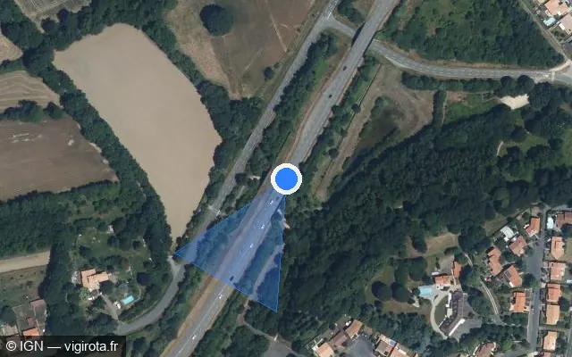 Vue satellite de l'emplacement du radar tourelle à La Roche-sur-Yon sur D 160