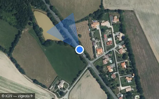 Vue satellite de l'emplacement du radar tourelle à Bellevigny sur D 937