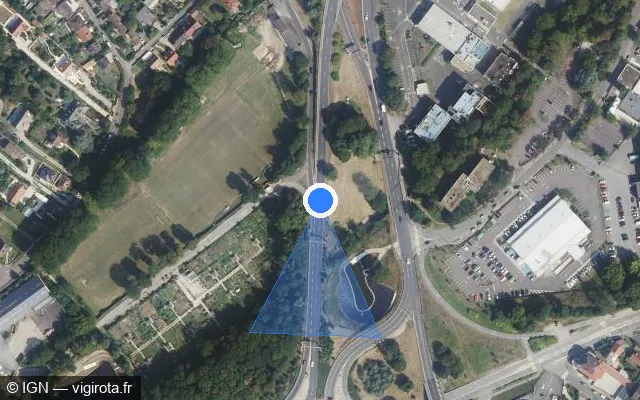Vue satellite de l'emplacement du radar tourelle à Mantes-la-Ville sur Route de Chantereine / D 983