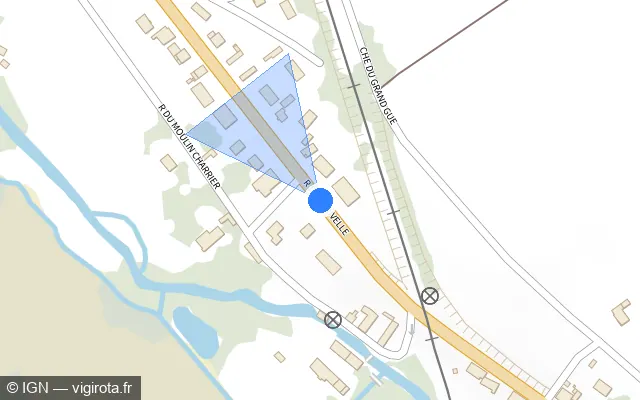 Vue plan de l'emplacement du radar tourelle à Montargis sur Rue de la Nivelle / D 943