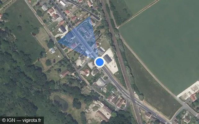Vue satellite de l'emplacement du radar tourelle à Montargis sur Rue de la Nivelle / D 943