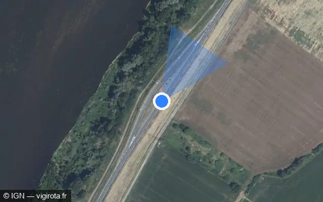Vue satellite de l'emplacement du radar tourelle à Blois sur D 751
