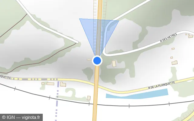 Vue plan de l'emplacement du radar tourelle à Bernay sur D 438